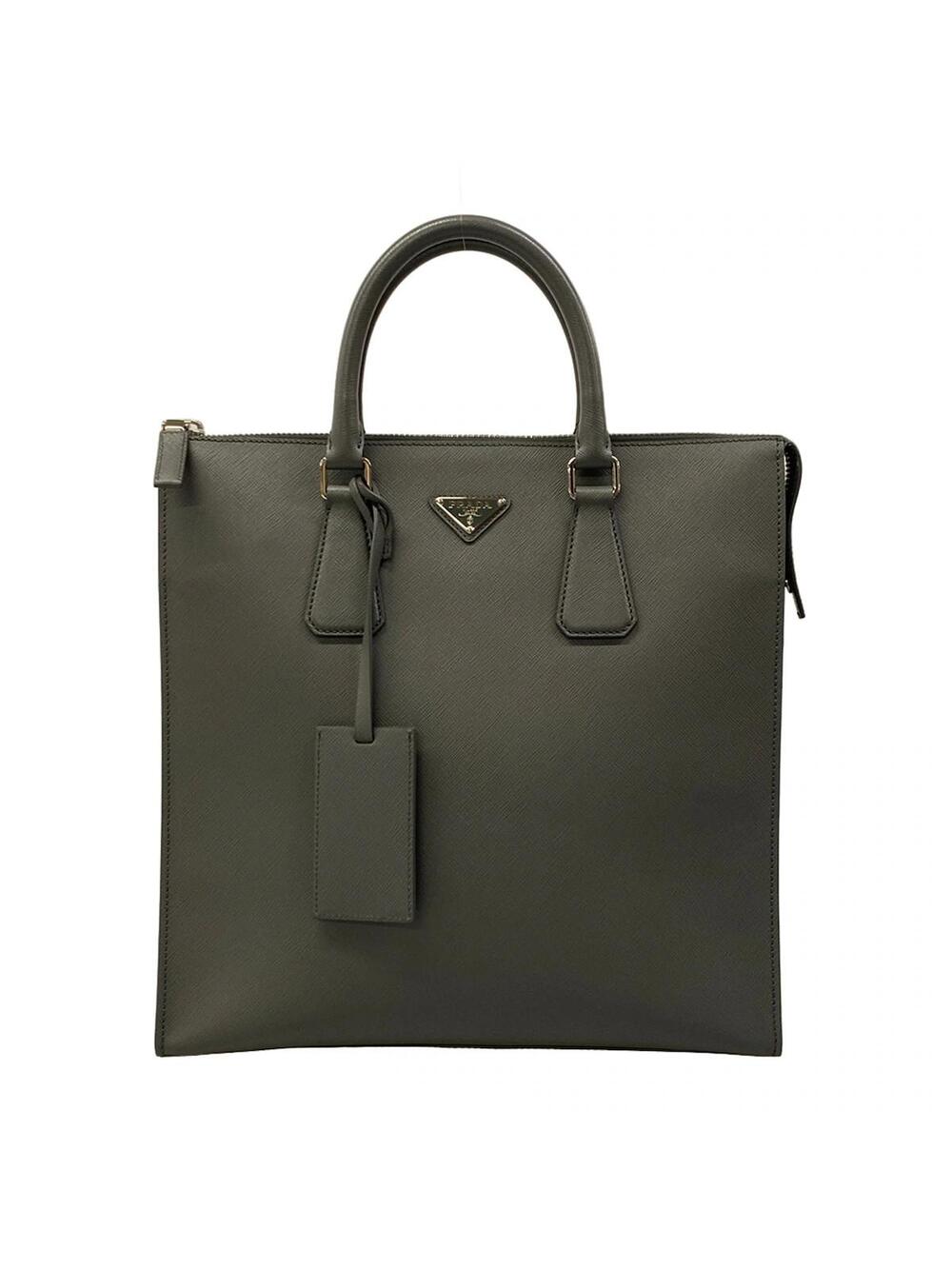 Prada Dark Gray Leather Handbag #338358P12B